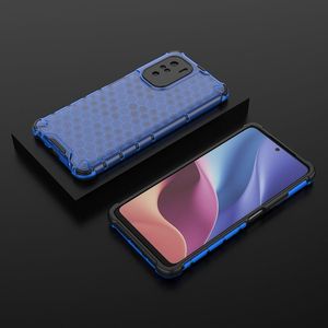 Hurtel Honeycomb etui pancerny pokrowiec z żelową ramką Xiaomi Redmi K40 Pro+ / K40 Pro / K40 / Poco F3 niebieski 3