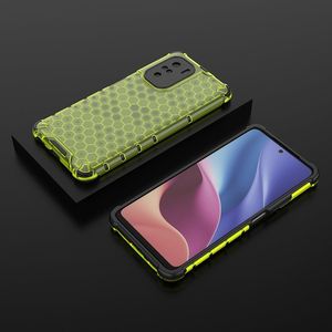Hurtel Honeycomb etui pancerny pokrowiec z żelową ramką Xiaomi Redmi K40 Pro+ / K40 Pro / K40 / Poco F3 zielony 3