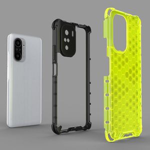 Hurtel Honeycomb etui pancerny pokrowiec z żelową ramką Xiaomi Redmi K40 Pro+ / K40 Pro / K40 / Poco F3 zielony 5