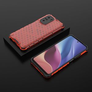 Hurtel Honeycomb etui pancerny pokrowiec z żelową ramką Xiaomi Redmi K40 Pro+ / K40 Pro / K40 / Poco F3 czerwony 3