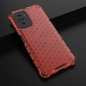 Hurtel Honeycomb etui pancerny pokrowiec z żelową ramką Xiaomi Redmi K40 Pro+ / K40 Pro / K40 / Poco F3 czerwony 4