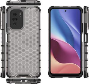 Hurtel Honeycomb etui pancerny pokrowiec z żelową ramką Xiaomi Redmi K40 Pro+ / K40 Pro / K40 / Poco F3 przezroczysty 10