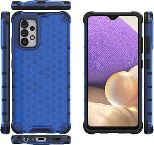 Hurtel Honeycomb etui pancerny pokrowiec z żelową ramką Samsung Galaxy A32 4G niebieski 2