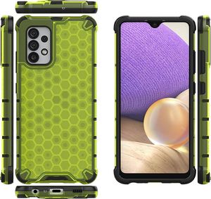 Hurtel Honeycomb etui pancerny pokrowiec z żelową ramką Samsung Galaxy A32 4G zielony 2