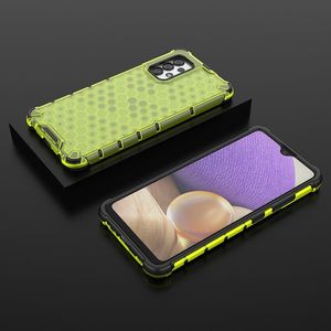 Hurtel Honeycomb etui pancerny pokrowiec z żelową ramką Samsung Galaxy A32 4G zielony 3