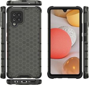 Hurtel Honeycomb etui pancerny pokrowiec z żelową ramką Samsung Galaxy A42 5G czarny 2
