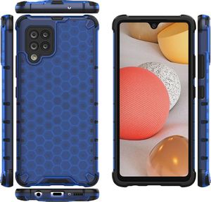 Hurtel Honeycomb etui pancerny pokrowiec z żelową ramką Samsung Galaxy A42 5G niebieski 2