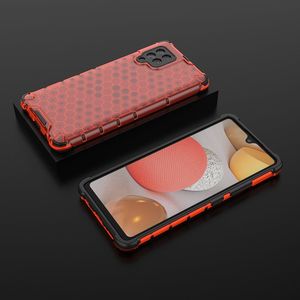 Hurtel Honeycomb etui pancerny pokrowiec z żelową ramką Samsung Galaxy A42 5G czerwony 3