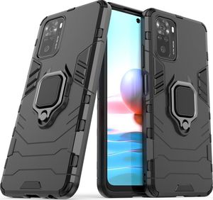 Hurtel Ring Armor pancerne hybrydowe etui pokrowiec + magnetyczny uchwyt Xiaomi Redmi Note 10 / Redmi Note 10S czarny 2