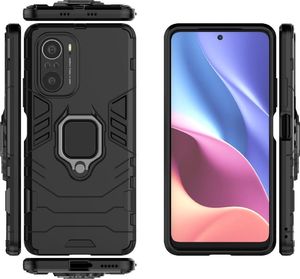 Hurtel Ring Armor pancerne hybrydowe etui pokrowiec + magnetyczny uchwyt Xiaomi Redmi K40 Pro+ / K40 Pro / K40 / Poco F3 czarny 6