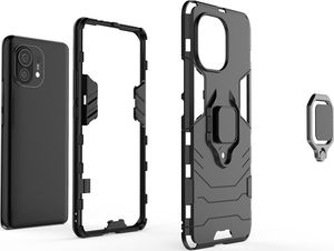 Hurtel Ring Armor pancerne hybrydowe etui pokrowiec + magnetyczny uchwyt Xiaomi Mi 11 czarny 3