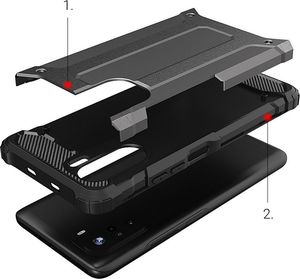 Hurtel Hybrid Armor pancerne hybrydowe etui pokrowiec Xiaomi Redmi K40 Pro+ / K40 Pro / K40 / Poco F3 czarny 7