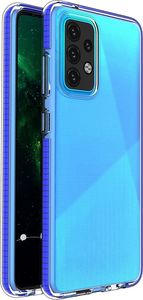 Hurtel Spring Case pokrowiec żelowe etui z kolorową ramką do Samsung Galaxy A52 5G / A52 4G ciemnoniebieski 1
