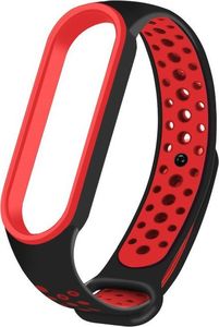 Hurtel Zamienna silikonowa opaska pasek do Xiaomi Mi Band 5 Dots czarno-czerwony 1