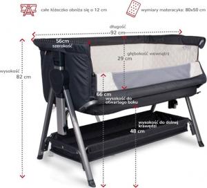 Sun Baby Łóżeczko dostawne grafitowe 6
