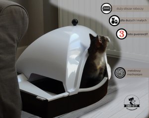 Smart Kitty Automatyczna Kuweta Zamknięta Czarno-biała 9