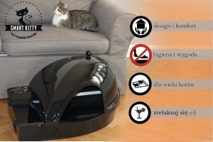 Smart Kitty Automatyczna Kuweta Zamknięta Czarno-biała 10