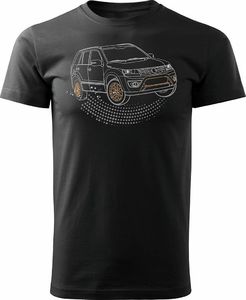 Topslang Koszulka z samochodem Suzuki Grand Vitara 4x4 męska czarna REGULAR XL 1