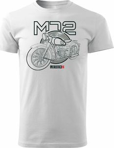 Topslang Koszulka motocyklowa na motor M72 Dniepr Ural męska biała REGULAR L 1