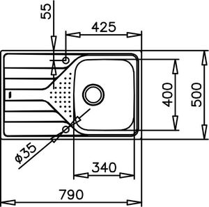 Zlewozmywak Teka Universe 45 T-XP 1B 1D Stal polerowana (115110011) 3