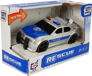 Lean Sport Autko Policyjne 1:20 Napęd Frykcyjny Dźwięk Efekty Świetlne Srebrne 3