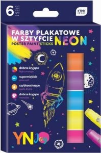 Interdruk Farby plakatowe w sztyfcie Neon 6 kolorów 1