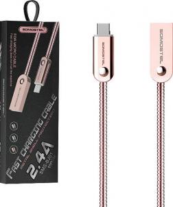 Kabel USB Somostel USB-A - microUSB 1 m Różowy (29029) 3