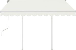 vidaXL Automatycznie zwijana markiza z słupkami, 3x2,5 m, kremowa 3