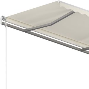 vidaXL Automatycznie zwijana markiza z słupkami, 3x2,5 m, kremowa 6
