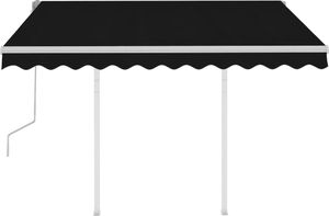 vidaXL Ręcznie zwijana markiza z słupkami, 3x2,5 m, antracytowa 3