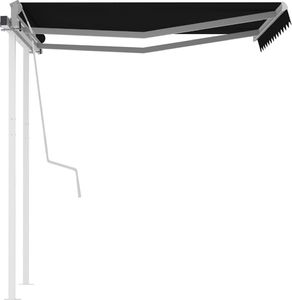 vidaXL Ręcznie zwijana markiza z słupkami, 3x2,5 m, antracytowa 4