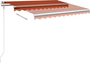 vidaXL Ręcznie zwijana markiza z słupkami, 3x2,5 m, pomarańcz-brąz 5