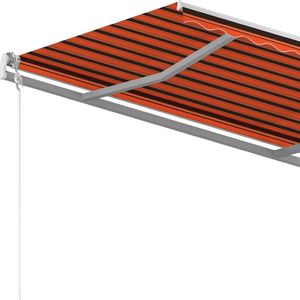 vidaXL Ręcznie zwijana markiza z słupkami, 3x2,5 m, pomarańcz-brąz 6