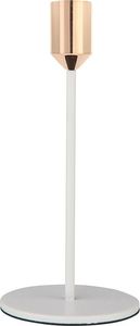 Lumarko Świecznik cienki biały ze złotym wykończeniem 8x18 cm 1