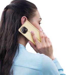 Dux Ducis Dux Ducis Skin Pro kabura etui pokrowiec z klapką Xiaomi Mi 11 Lite 5G złoty 9