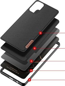 Dux Ducis Dux Ducis Fino etui pokrowiec pokryty nylonowym materiałem Samsung Galaxy A32 4G czarny 2