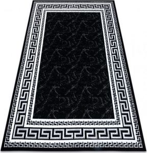 Dywany Łuszczów Dywan GLOSS nowoczesny 2813 87 stylowy, ramka, grecki czarny / szary, 280x370 cm 1