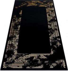 Dywany Łuszczów Dywan GLOSS nowoczesny 408C 86 Ramka stylowy, glamour, art deco czarny / złoty, 120x170 cm 1
