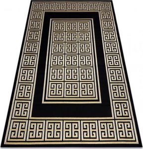Dywany Łuszczów Dywan GLOSS nowoczesny 6776 86 stylowy, ramka, grecki klucz czarny / złoty, 120x170 cm 1