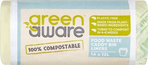 GreenAware GreenAware, Kompostowalne worki na odpady spożywcze 12L, 14 szt. 1