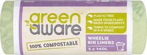 GreenAware GreenAware, Kompostowalne worki na odpady spożywcze, 140L, 3 szt. 1