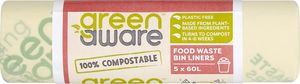 GreenAware GreenAware, Kompostowalne worki na odpady spożywcze 60L, 5 szt. 1