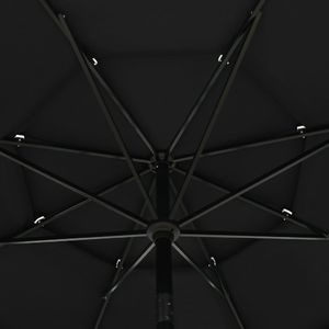 vidaXL 3-poziomowy parasol na aluminiowym słupku, czarny, 3,5 m 2