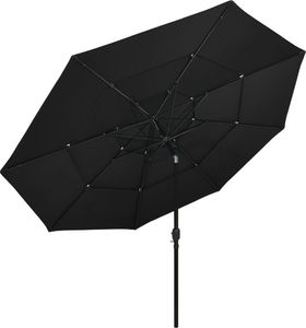 vidaXL 3-poziomowy parasol na aluminiowym słupku, czarny, 3,5 m 3