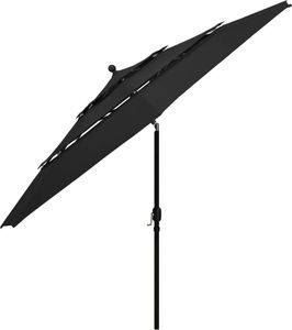vidaXL 3-poziomowy parasol na aluminiowym słupku, czarny, 3,5 m 4