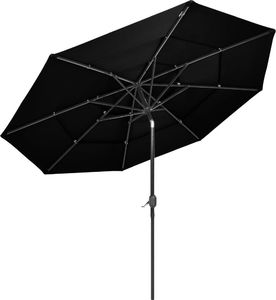 vidaXL 3-poziomowy parasol na aluminiowym słupku, czarny, 3 m 4