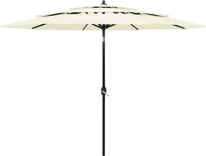 vidaXL 3-poziomowy parasol na aluminiowym słupku, piaskowy, 3 m 1