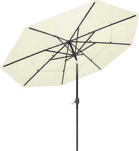 vidaXL 3-poziomowy parasol na aluminiowym słupku, piaskowy, 3 m 4