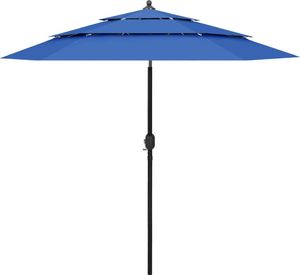 vidaXL 3-poziomowy parasol na aluminiowym słupku, lazurowy, 2,5 m 1