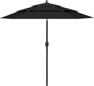 vidaXL 3-poziomowy parasol na aluminiowym słupku, czarny, 2,5 m 1
